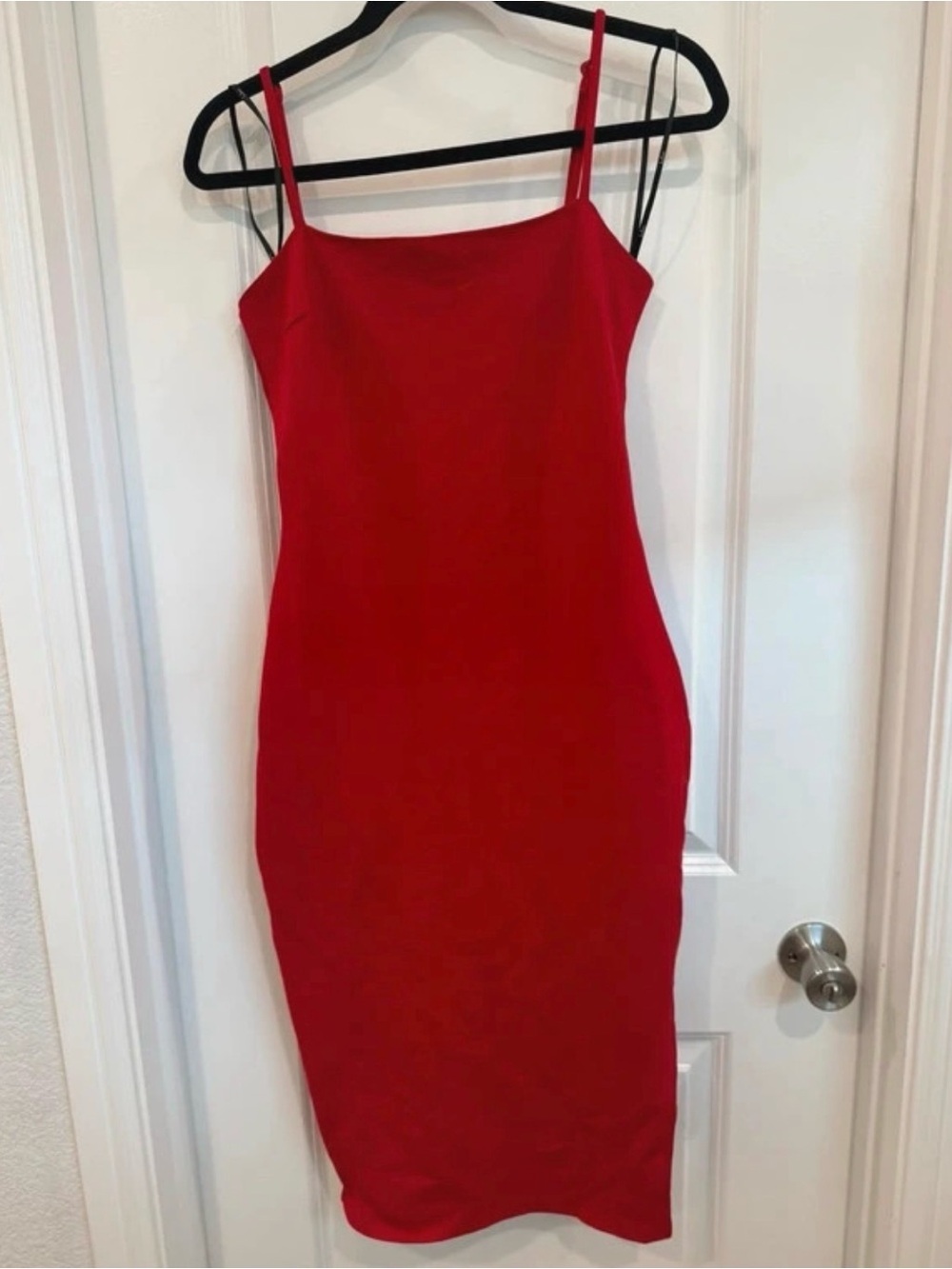 Lulus Classic Red Slip Dress with Spaghetti Straps